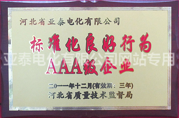 標(biāo)準(zhǔn)化良好行為AAA級企業(yè)